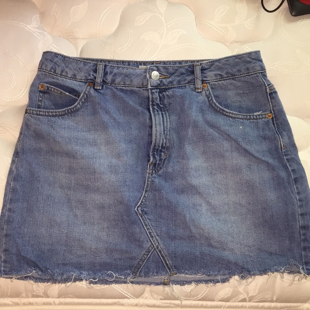 High waisted jean skirt
